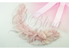 Vinty Chiffon Ruffle Collar - Antique Pink - Small size